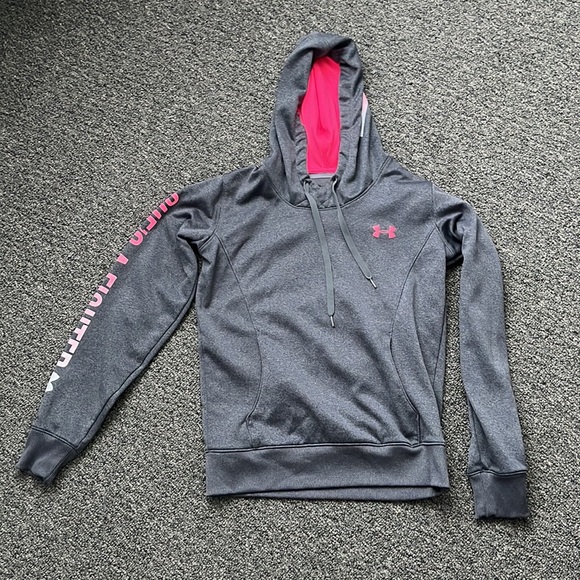 Under Armour Grey (power in pink) Hoody Size Small - Picture 8 of 12